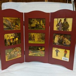 Wooden Trifold Photo Holder