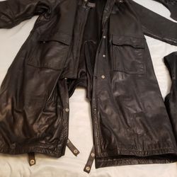 Mens Highway One Full Length Leather jacket.  