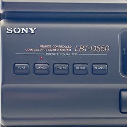 SONY  LBT-D550 Stereo System  Radio and CD Player Work Well. Tape Needs Belt.