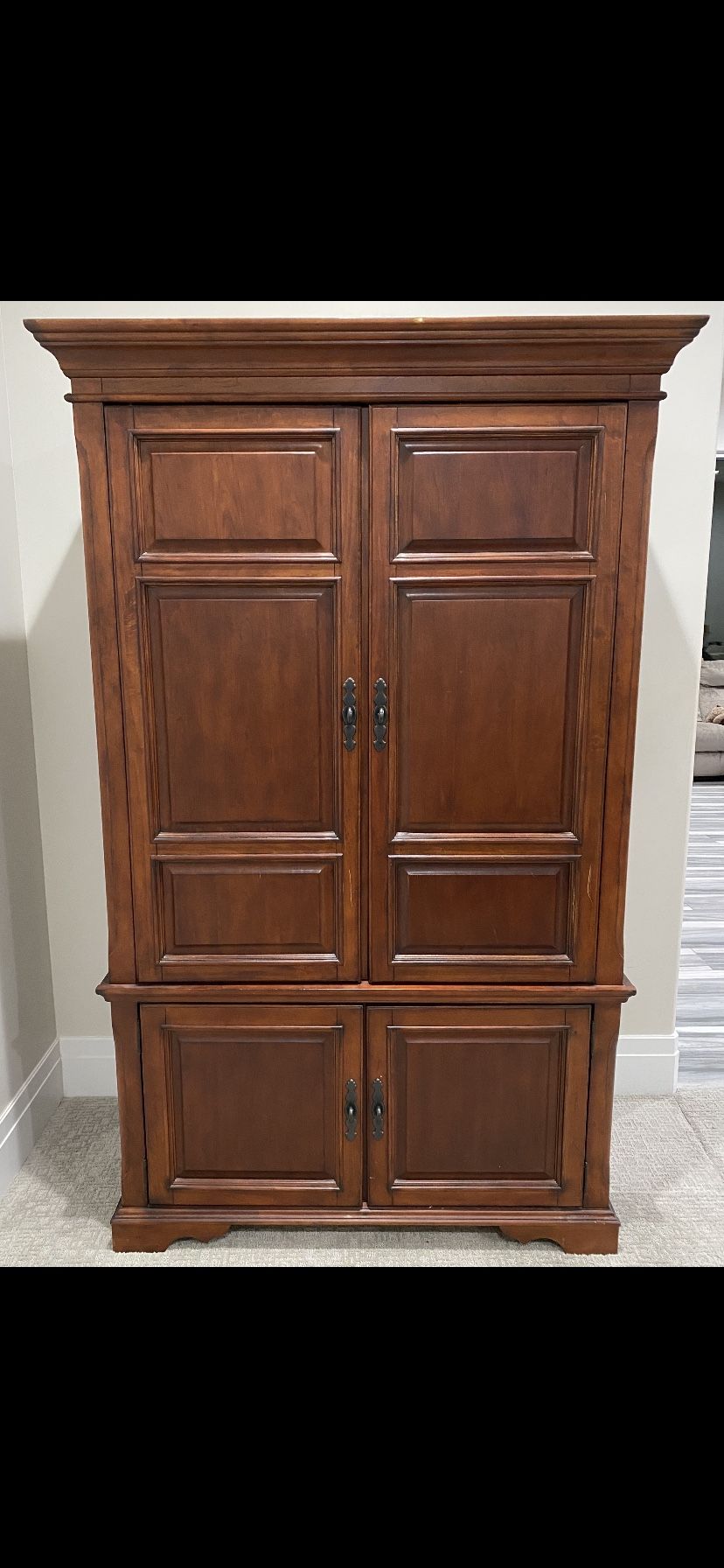 Tv Armoire, Solid Wood Cabinet, Linen Closet