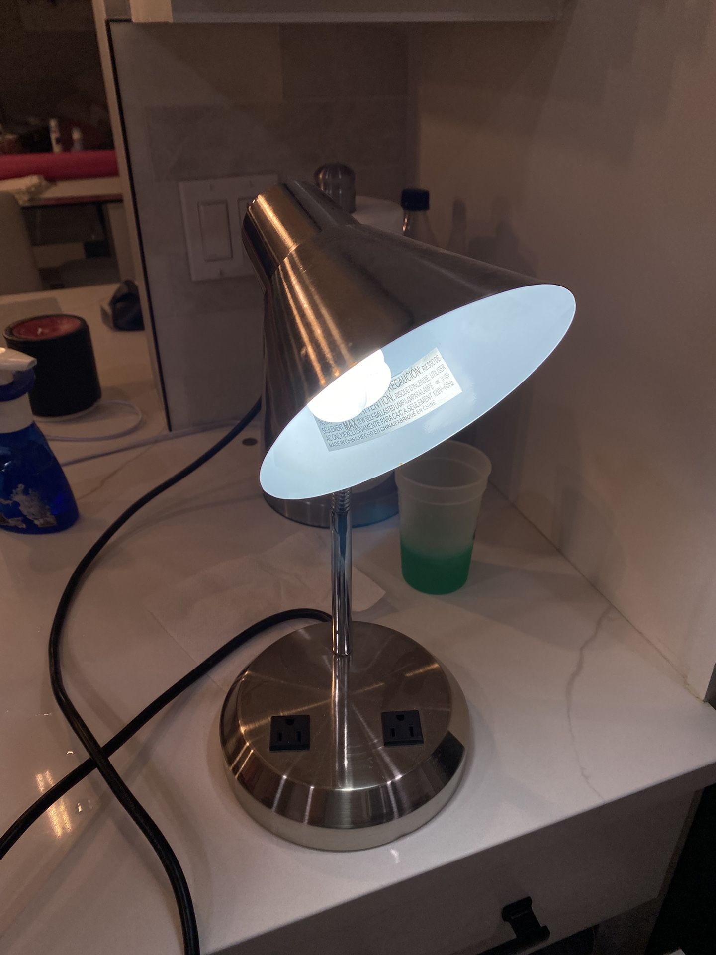 Desk Lamp With Outlets & USB Port