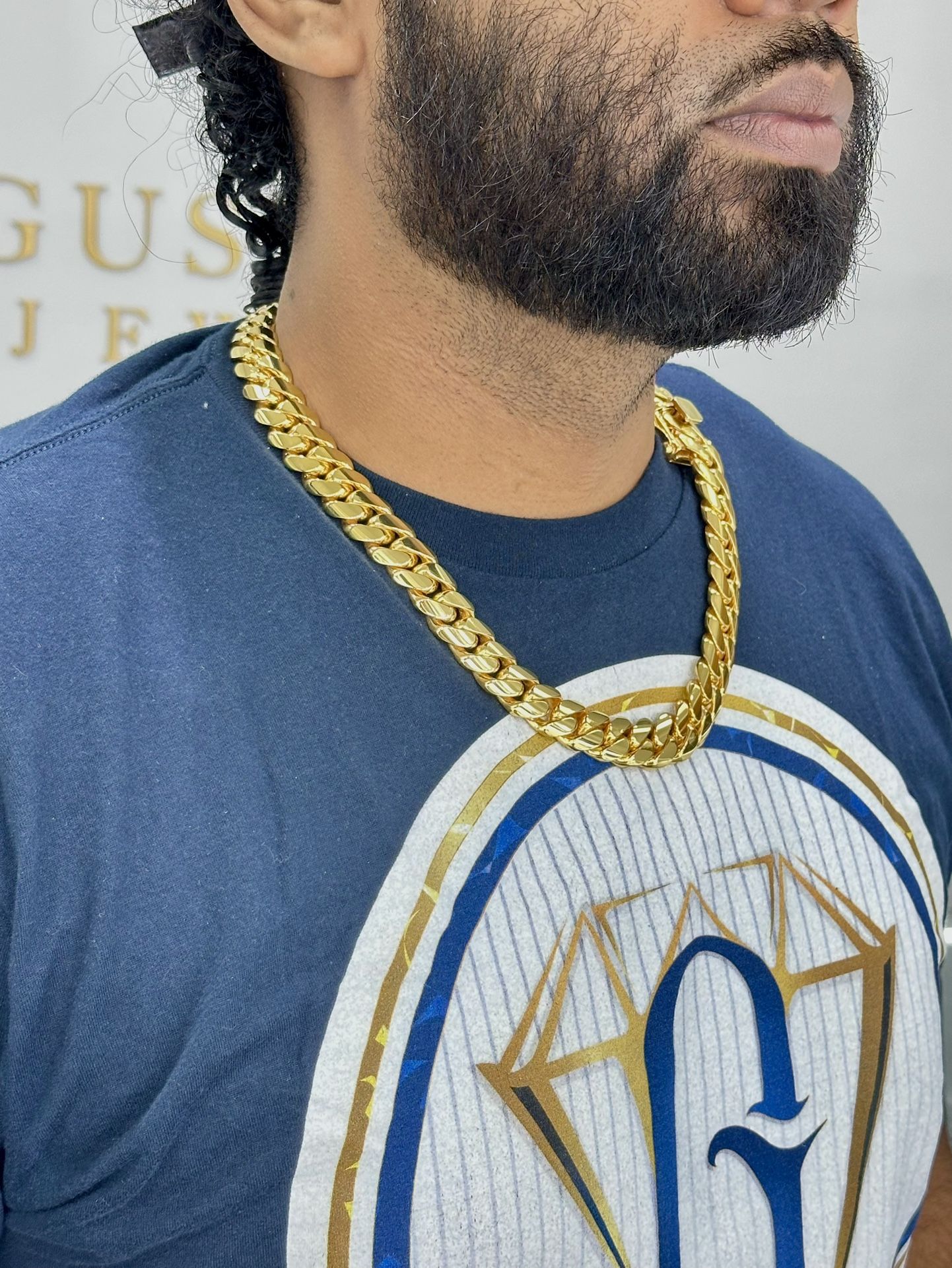 ⛓️🔱16 mm 20” Miami Cuban Link 📞🔥 Gold Over Silver With 0.999 Silver Three Times Bathed In A 14 K Gold Bath⛓️🔥