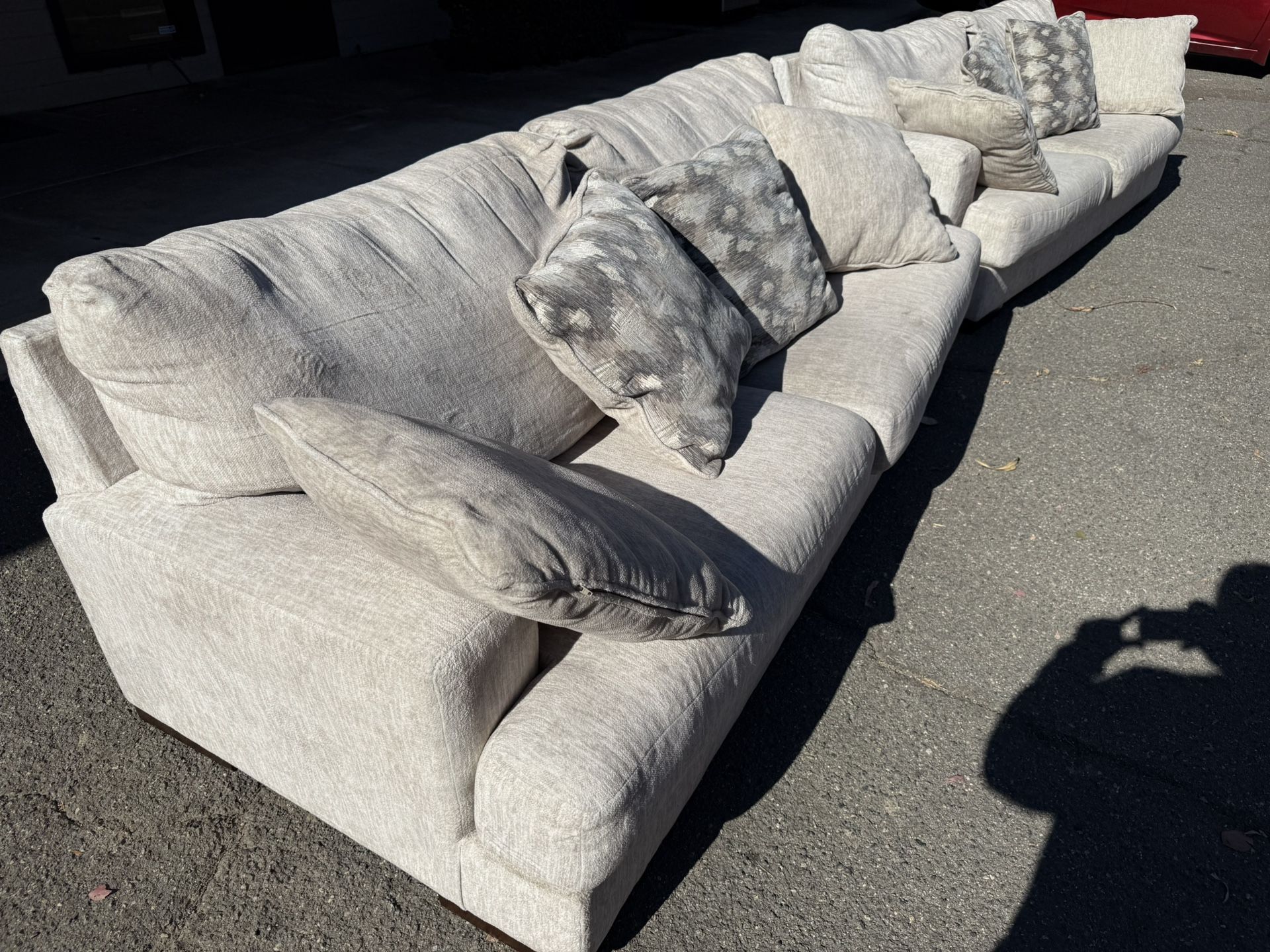 Premium White Fabric Couch Set