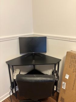 Corner Desk and Monitor