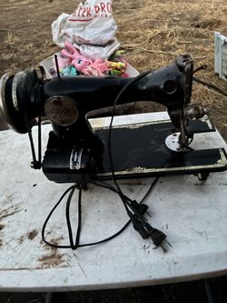 Vintage Black Sewing Machine with Motor
