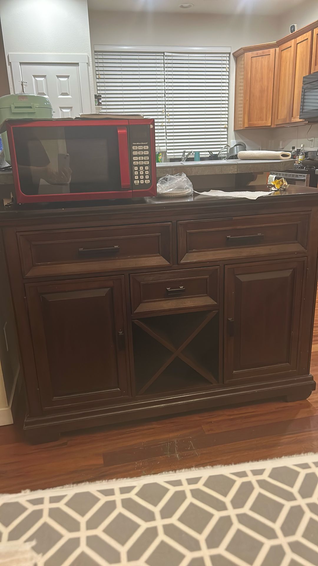 Buffet Table Does Not Include Microwave