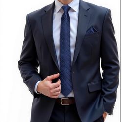 DiBanGu Mens Striped Tie Silk Navy Woven Necktie and Pocket Square Cufflinks Tie Clip Set Wedding Business Formal Gift Tie for Men 