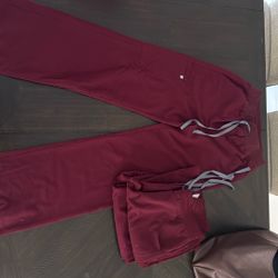 3 FIGS Isabel High Waisted Wide Leg Scrub Pants – Burgundy – Size  SMALL