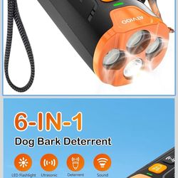 Dog Bark Deterrent Device– Ultrasonic Anti Barking Device for Dogs, 3X Emitters, Rechargeable Trainer for Dogs 6M–8Y, Indoor/Outdoor (Black)