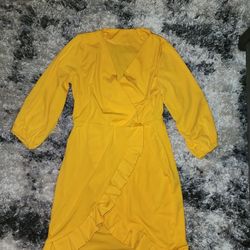 1 Yellow Sexy Casual Evening Dress