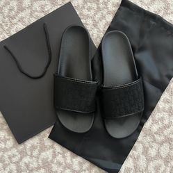 Christian Dior Men’s Black Slide Sandals $65 **READ DESCRIPTION**