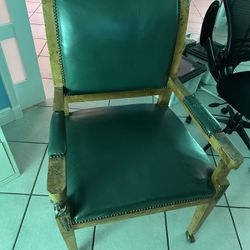 Antique Burlewood Desk And Chair Set 