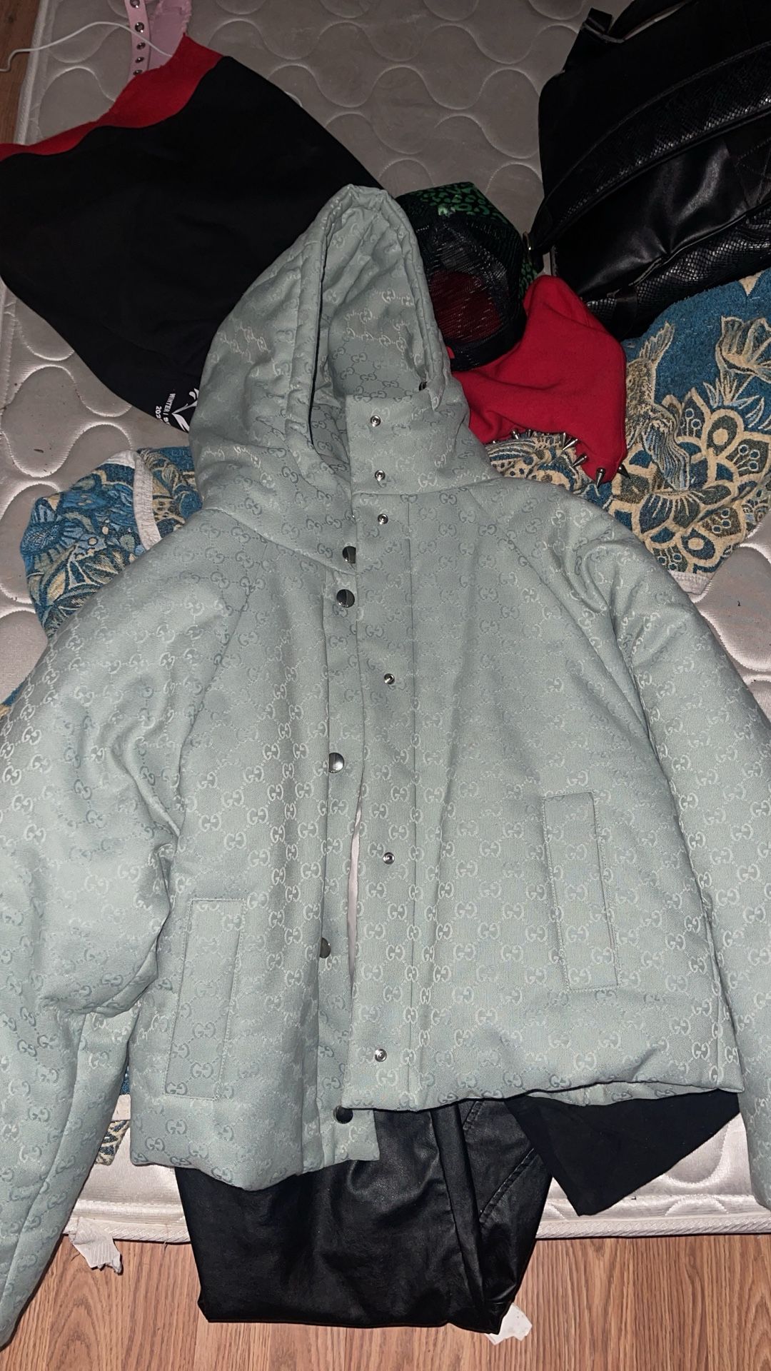 Gucci GG Canvas Hoodie Bomber Jacket