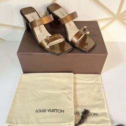 Louis Vuitton Bronze Vernis Sandals