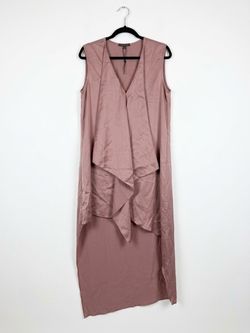 BCBGMaxAzria Dusty Mauve Asymmetrical Sleeveless Maxi Dress