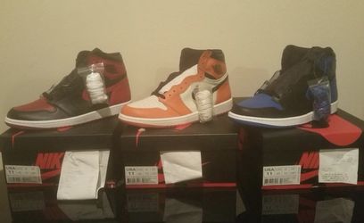 Jordan 1 reversed Sbb, royal 1, banned 1 size 11