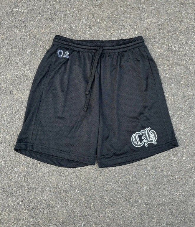 Chrome hearts mesh black jersey shorts