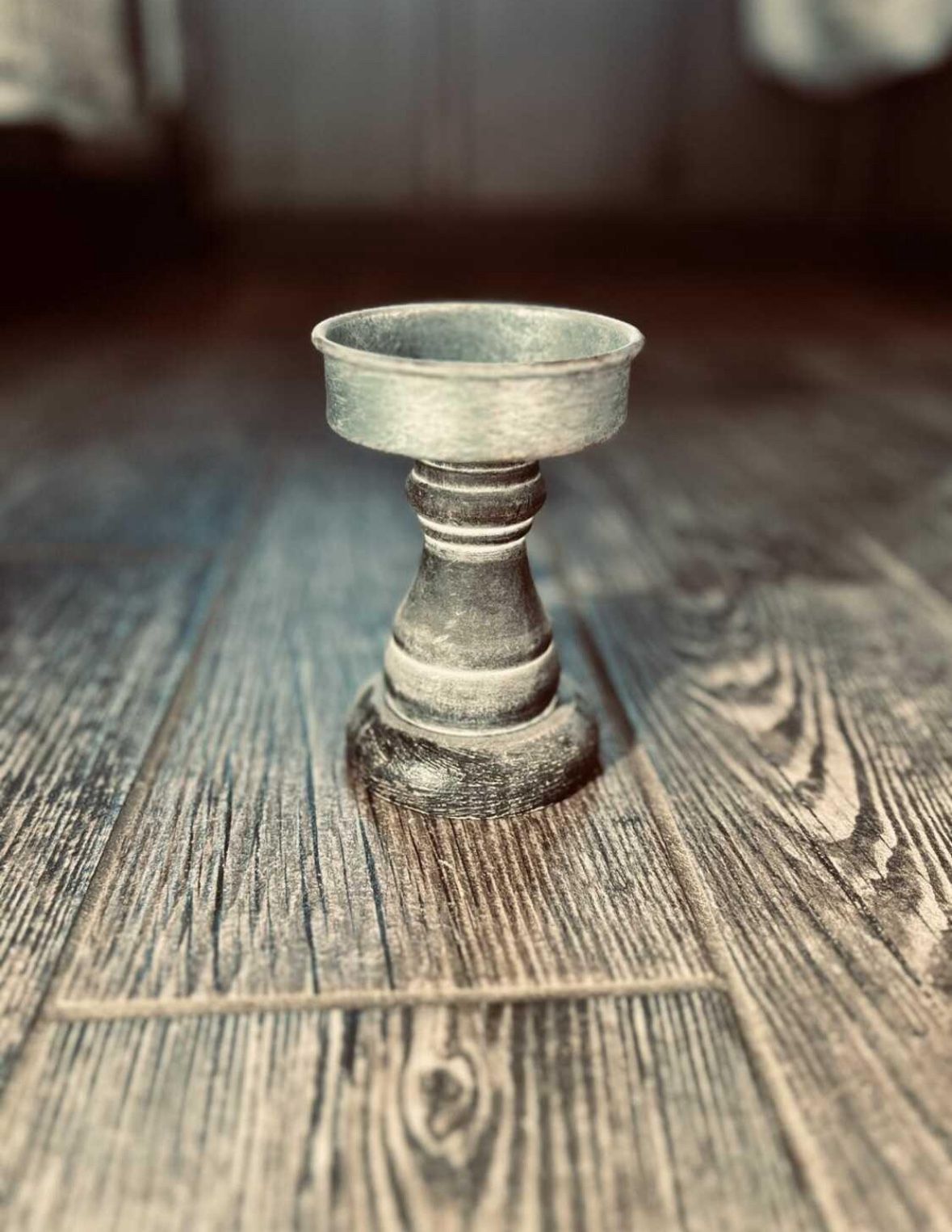 New Rustic Pillar Candle Farmhouse Candlestick Holder