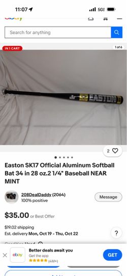 Easton SK17 Aluminum Softball Bat 34in 28oz