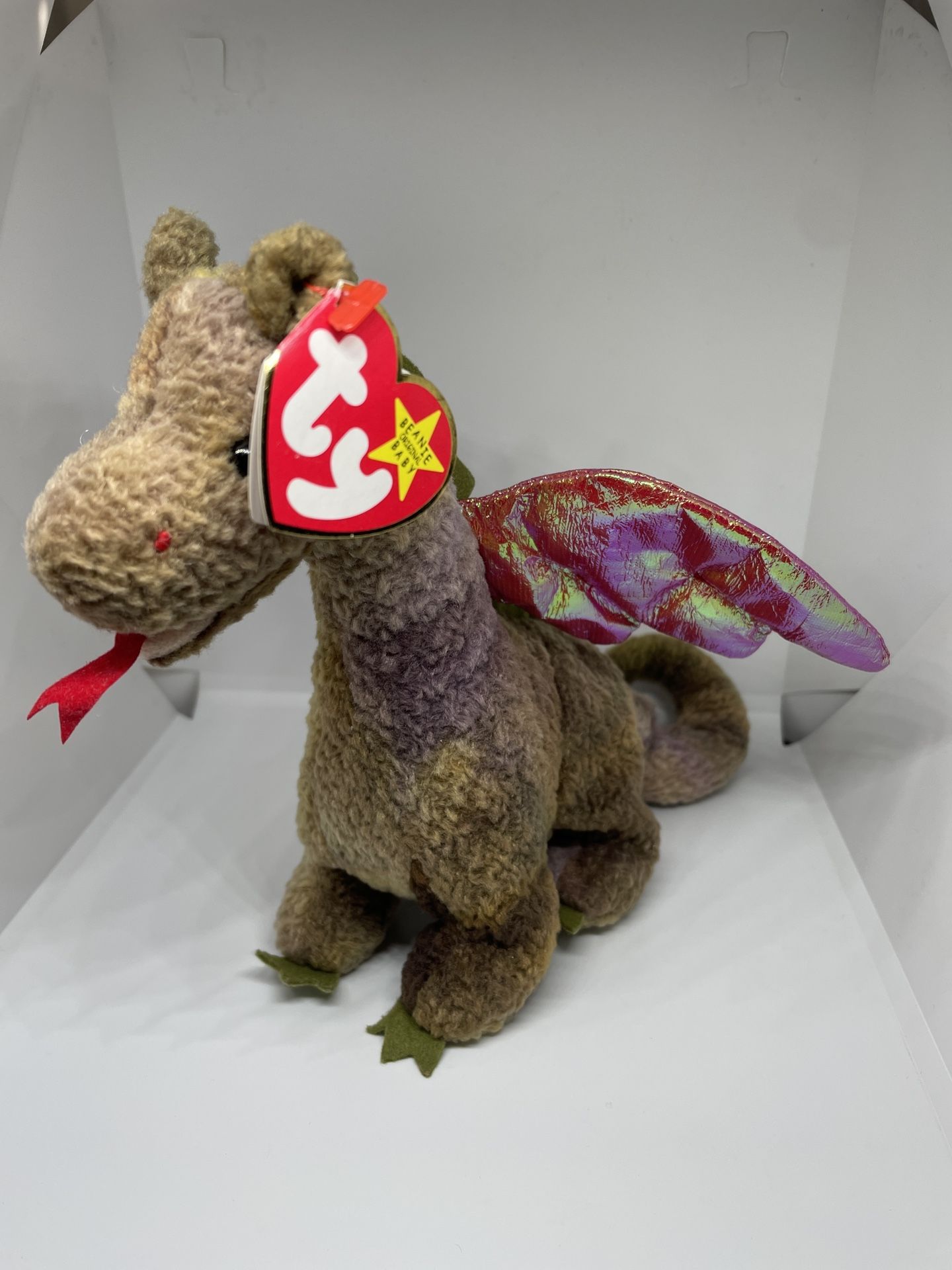 TY Beanie Babies - “Scorch” The Dragon - 1998 - Rare & Has Errors! 