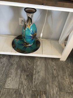 Vase with matching plate $20