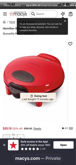 Hamilton Beach Quesadilla maker