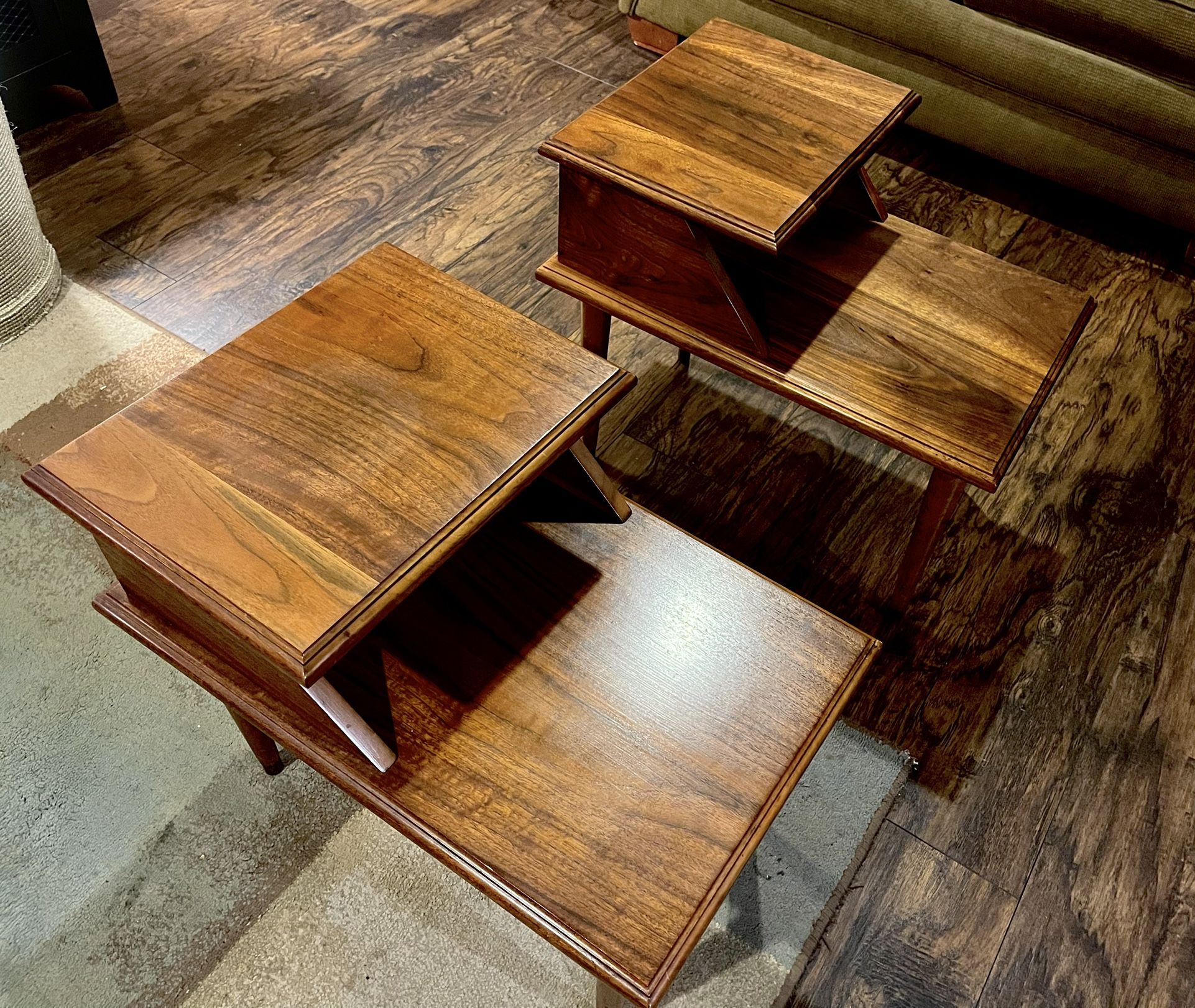 Mid Century Walnut End Tables