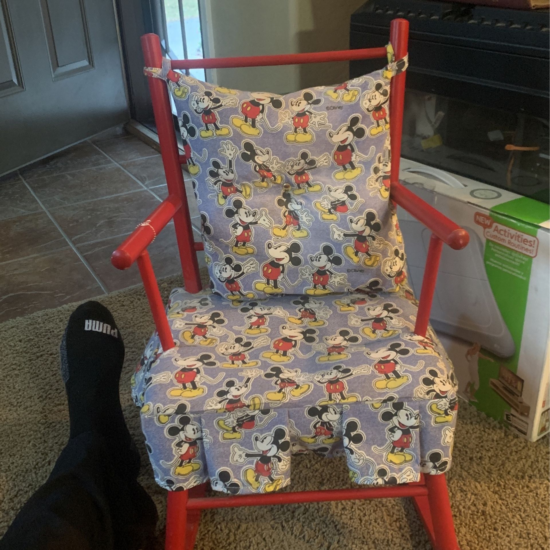 Child’s Rocking Chair With Disney Cushions