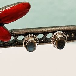 925 Silver Labradorite Earrings 