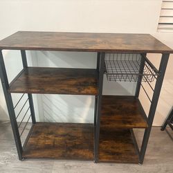 Beautiful coffee bar shelf or microwave table