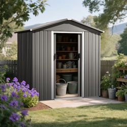NEW! NUU GARDEN 1PC Galvanized Sheet Tool Room/Storage Shed