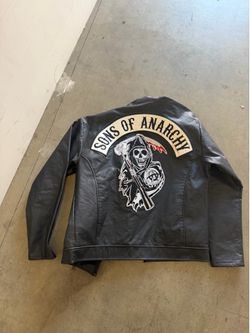 💀 Official Sons of Anarchy Leather Biker Jacket - Size L 🏍️