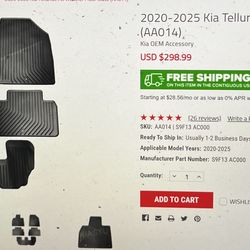 2020-2025 Kia Telluride All Weather Floor Mats