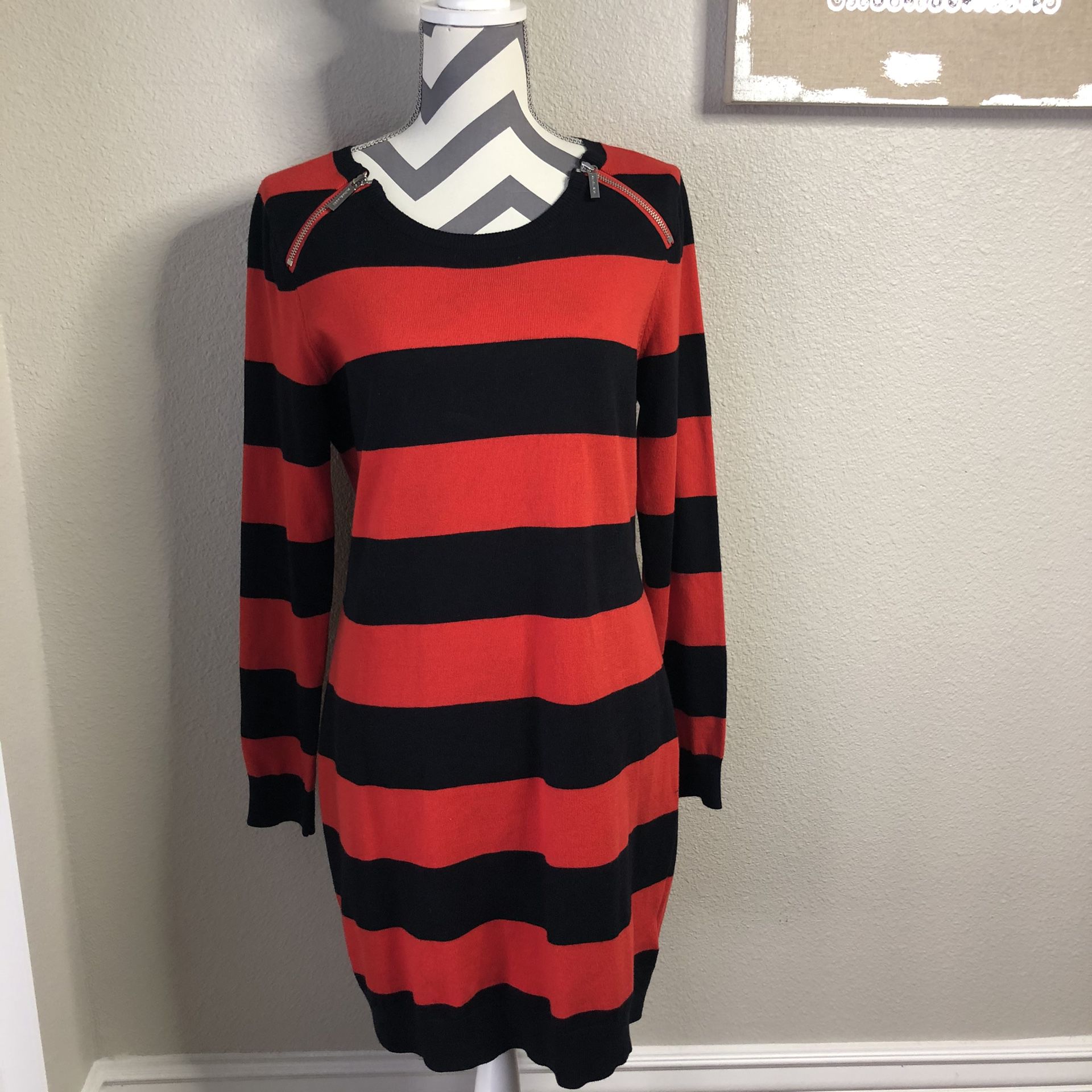 Michael Kors red and black sweater dress size L
