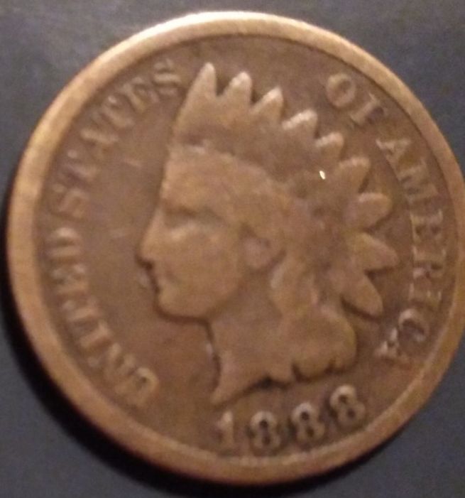 Antique Rare Indian Head Penny 1888 All Most 150 Years Old Excellent Condition