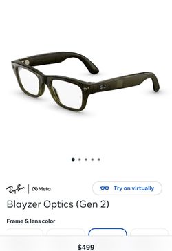 Ray-Ban Meta Smart Glasses – Blayzer Optics (Gen 2) – Transparent Dark Olive – Size 54