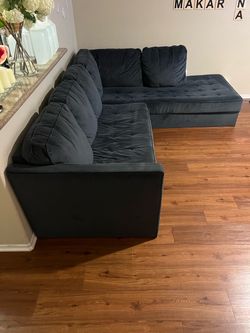 L shaped coach (2 pieces) dark blue