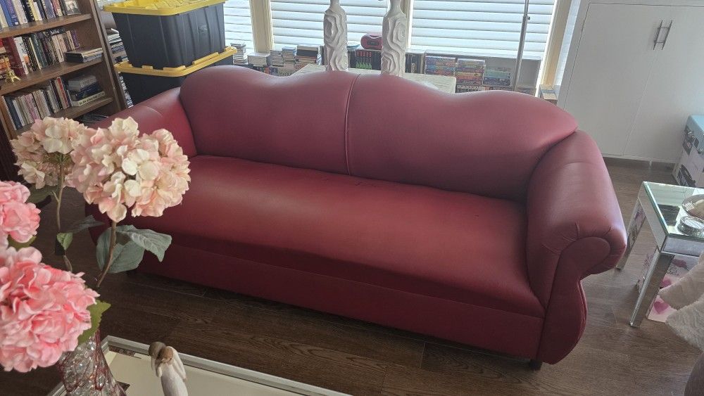Red Leather Sofa