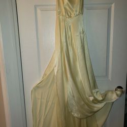 Yellow Satin Dress