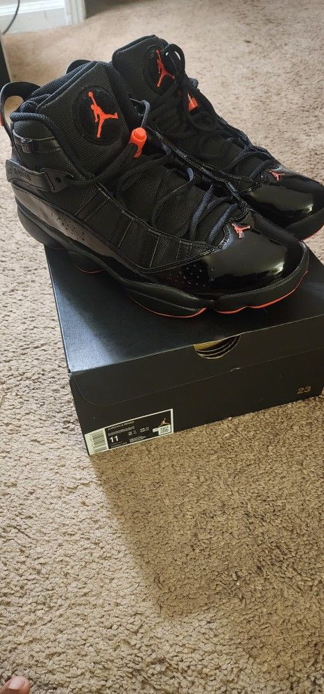 Size 11- Jordan 6 Rings Black Infrared
