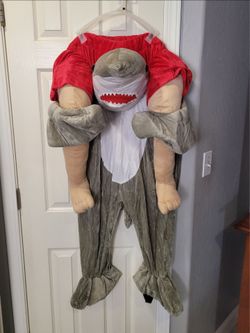 Plush halloween adult shoulder rider shark costume