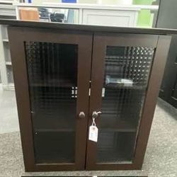 New Espresso Wood Medicine Cabinet Organizer Storage Glass Doors Bathroom Wall Mount Antique Vintage