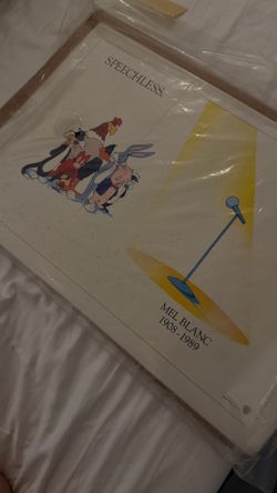 Rare Vintage 1989 Warner Bros. “Speechless” Poster – Mel Blanc Tribute – Looney Tunes