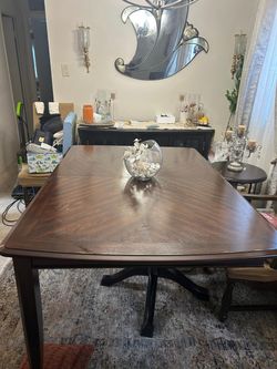 Dark Wood Dining Table.