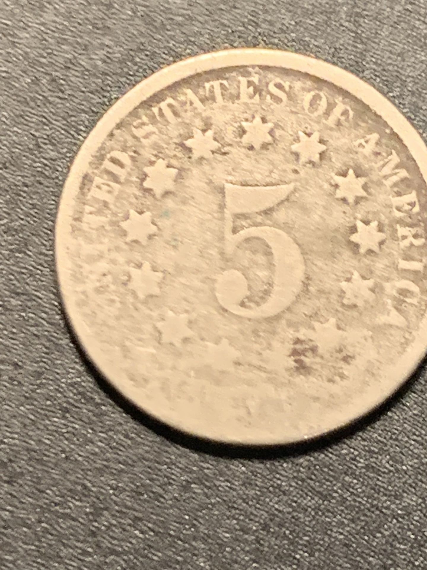 1874 shield Nickel