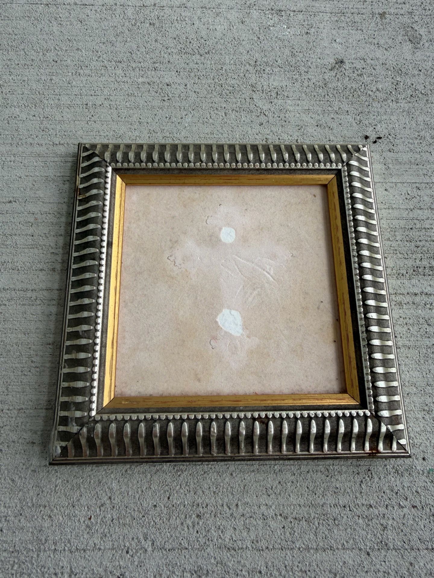 Vintage Rosemary Nelson Texas Decorative Picture Frame 5.5” x 5.5” Silver Tone Gold Accent