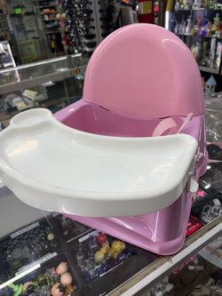Pink Baby Booster Seat with Tray