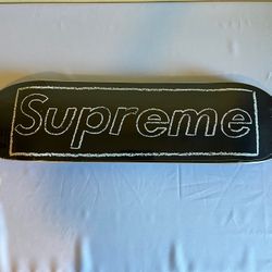 Supreme x Kaws Chalk Box Logo Skate Deck - Black