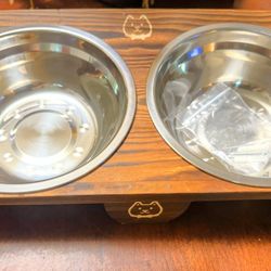 Pet Bowls Wood Feeder