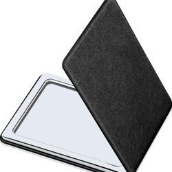 B113 Compact Vanity Mirror for Men, Black, Travel Makeup Mirror for Handbag Pocket Wallet